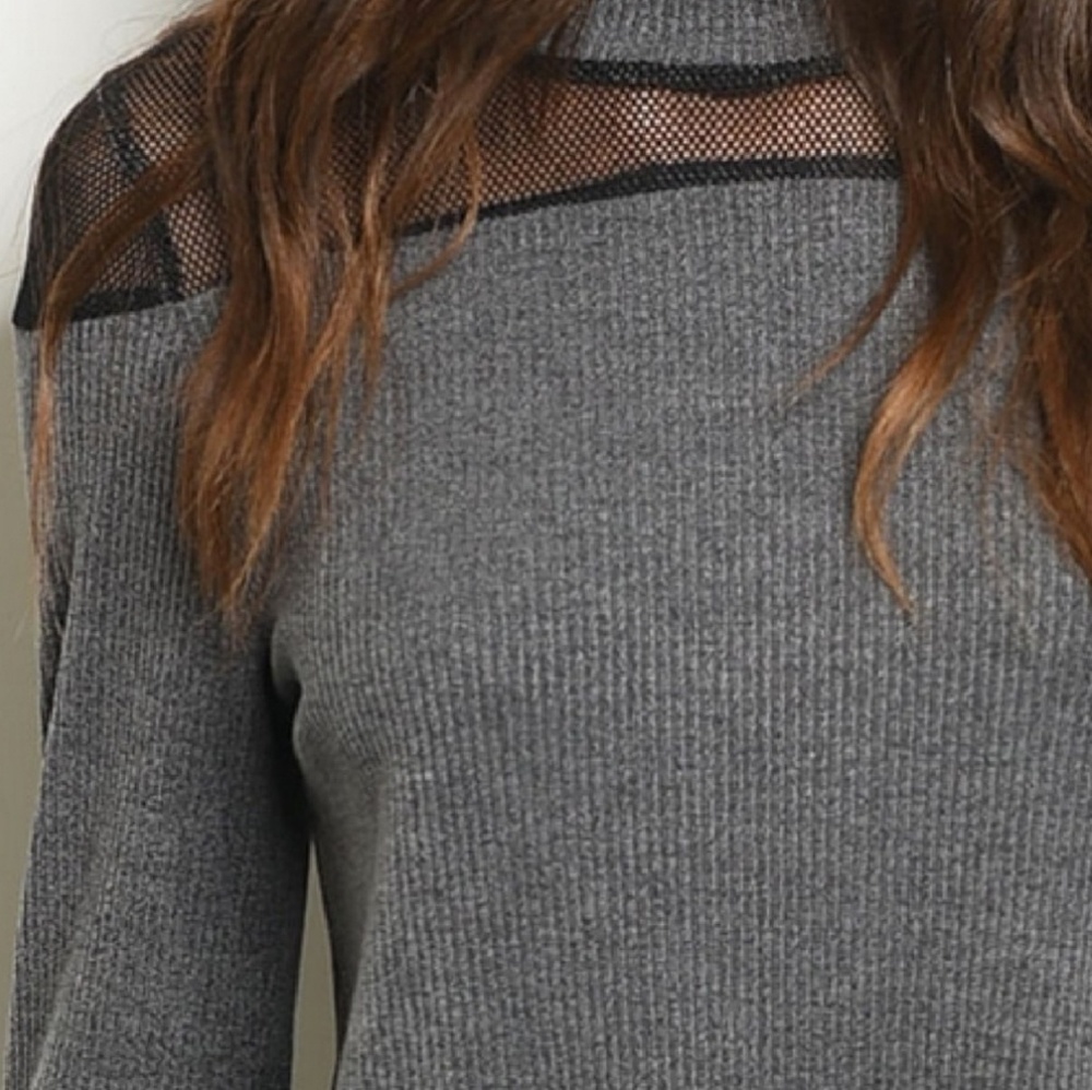 Last 1 ❤ Charcoal Ribbed Dress - Picture 3 of 6